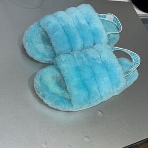 Ugg Fluffy Blue Slide Sandals